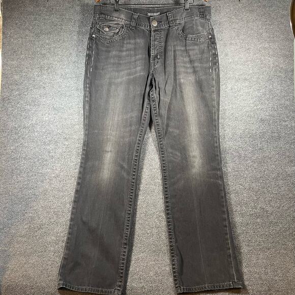 MEK DNM Jeans Men's 38X34 (38X32) Black Casablanca Straight Leg Flap Pockets - Picture 1 of 14